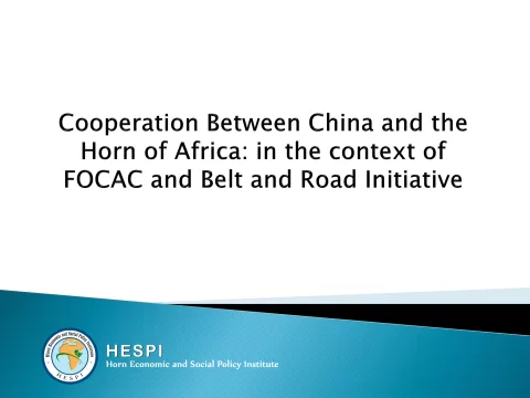 Presentation by the Managing Director of HESPI at the China - Africa Institute on the cooperation between China and the Horn of Africa: in the context of FOCAC and Belt & Road Initiative